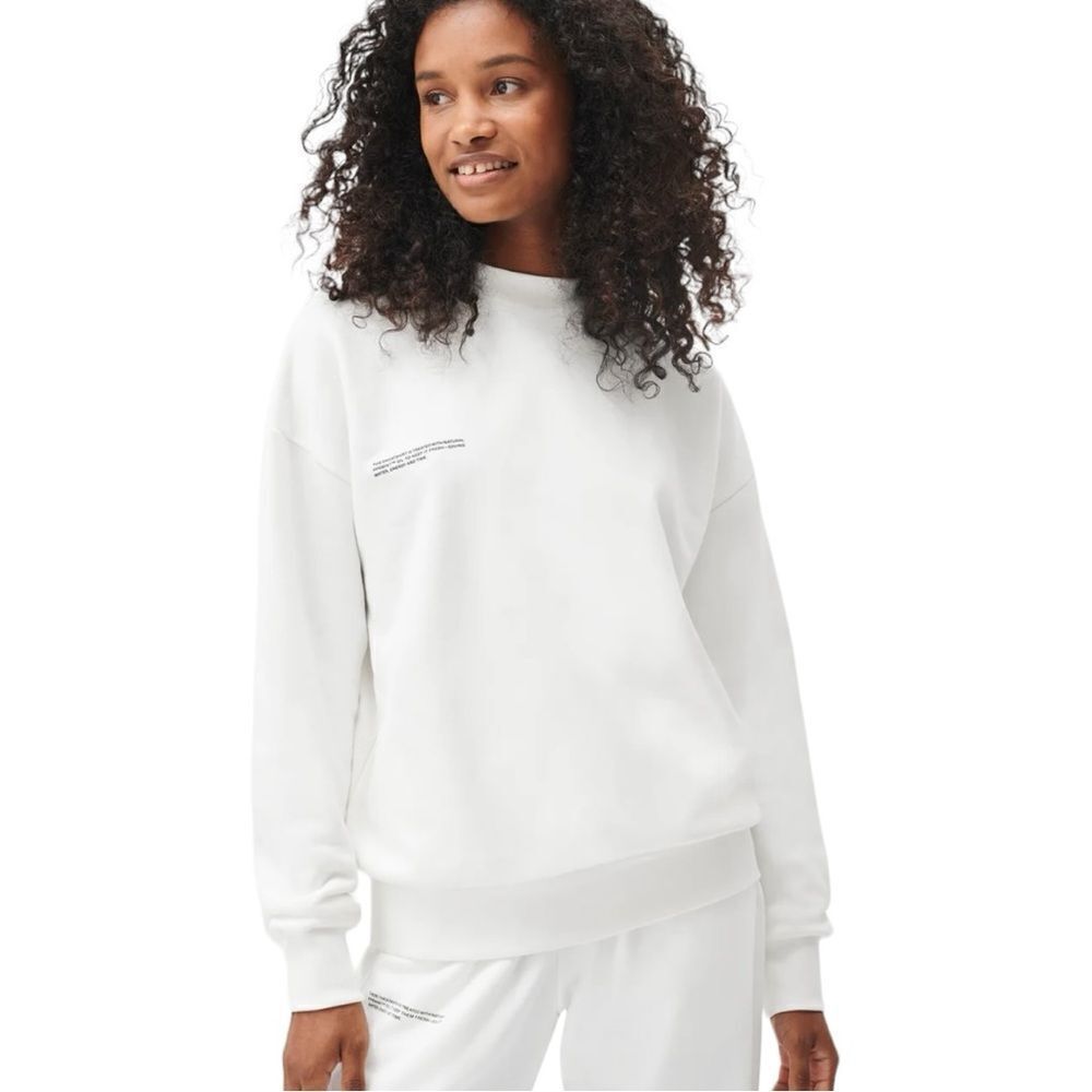 Pangaia 365 Midweight Organic Cotton Crewneck Sweatshirt White Unisex Size S